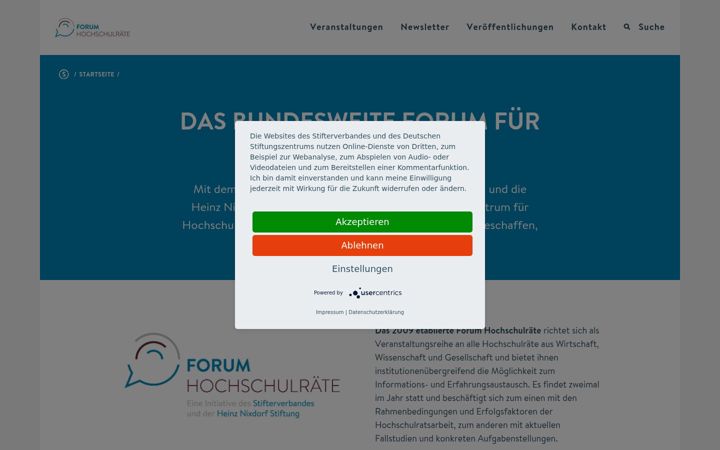 Screenshot of forum-hochschulraete.de