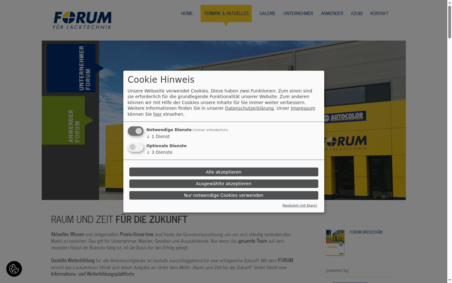 Screenshot of the consent banner shown before any interaction