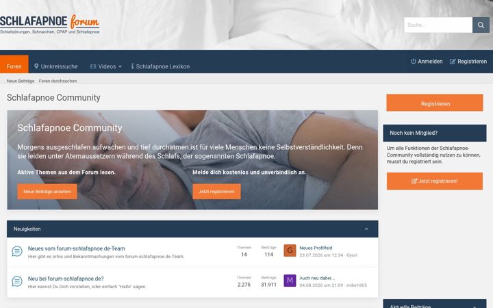 Screenshot of forum-schlafapnoe.de