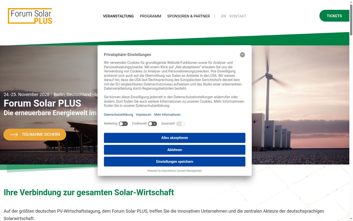 Screenshot of the consent banner shown before any interaction