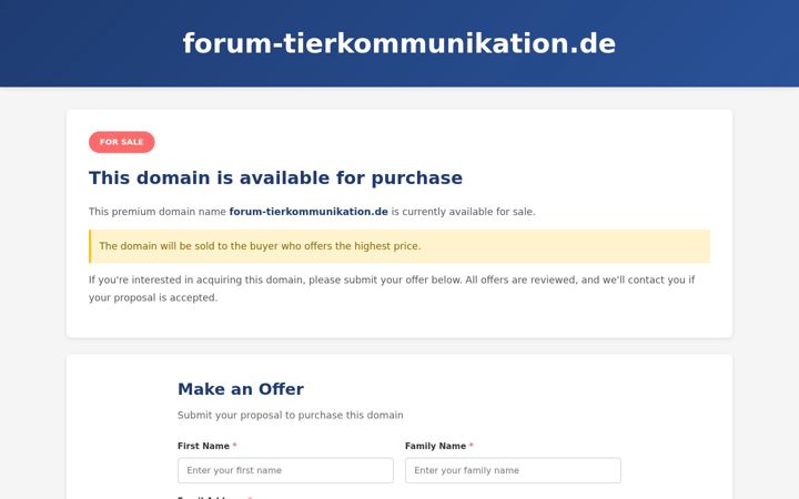 Screenshot of forum-tierkommunikation.de