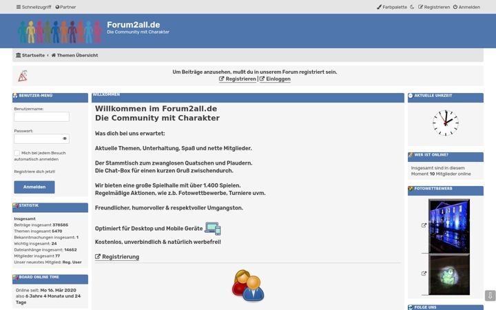 Screenshot of forum2all.de