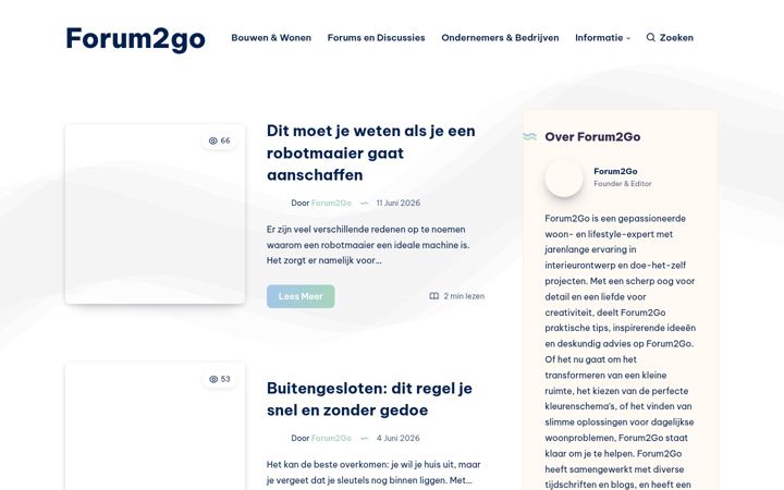 Screenshot di forum2go.nl
