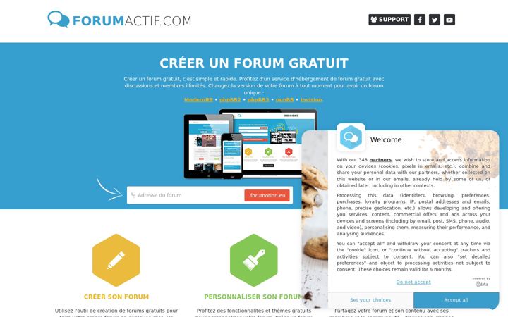 Screenshot stránky forumactif.com