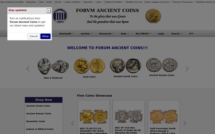 Screenshot von forumancientcoins.com