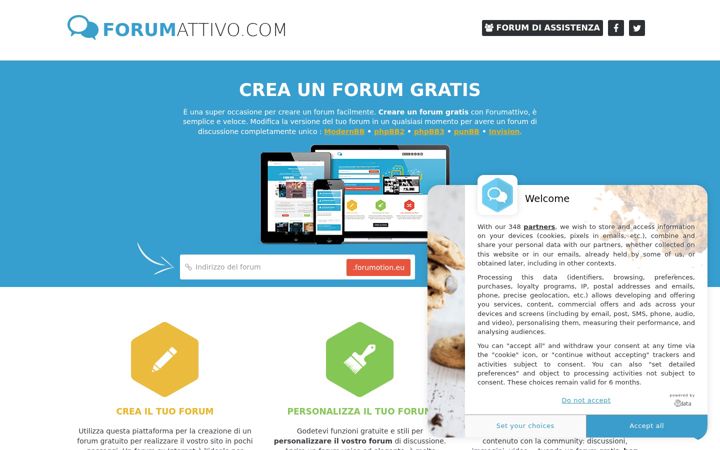 Screenshot of forumattivo.com