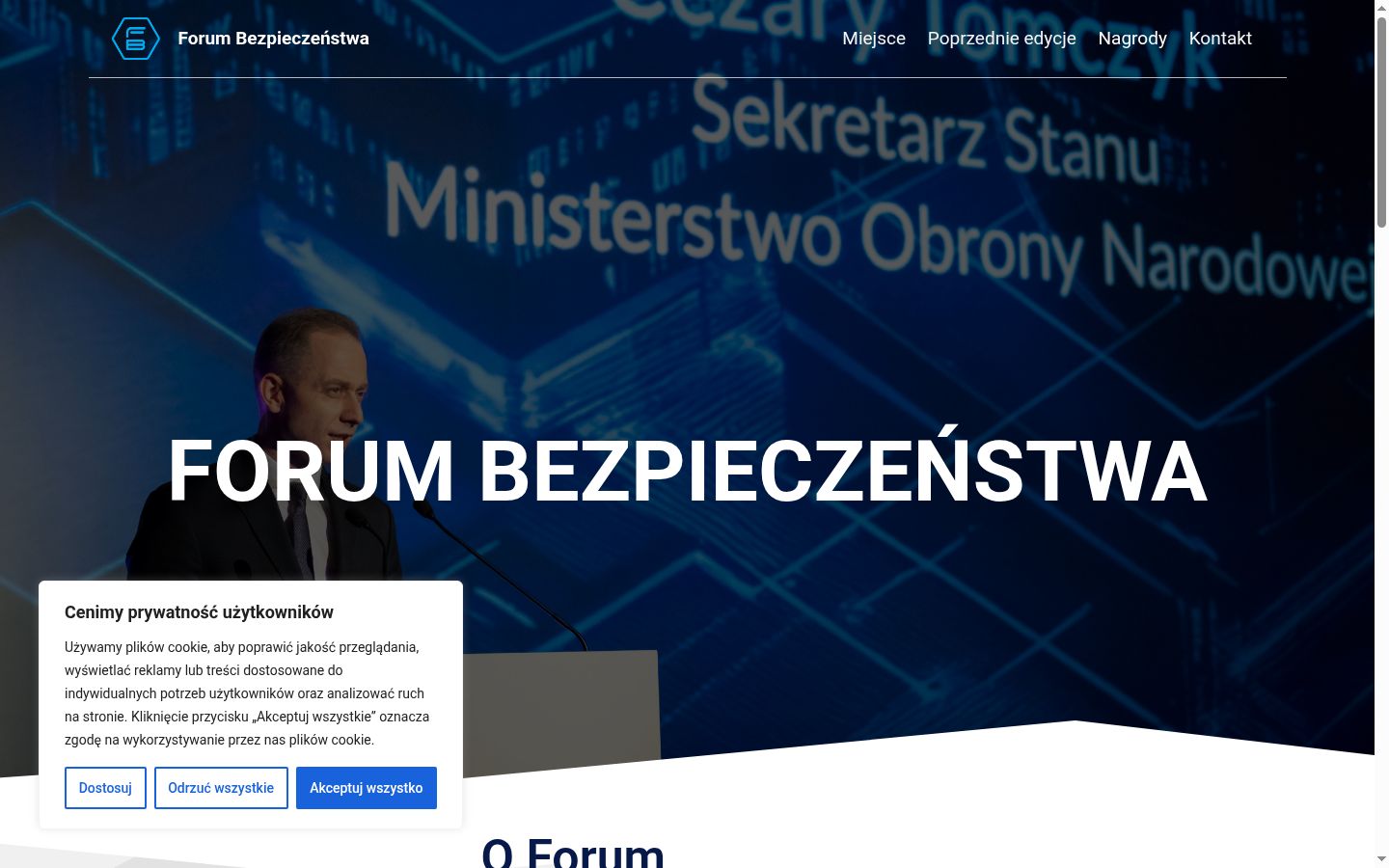 Posnetek zaslona pasice za privolitev, prikazane pred kakršno koli interakcijo