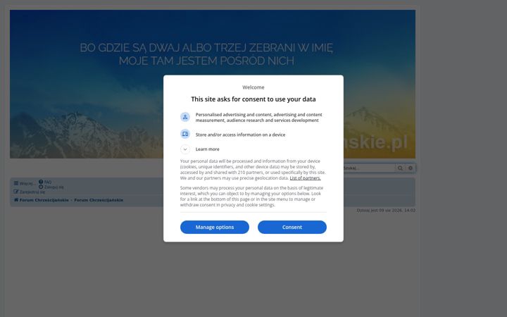 Screenshot of forumchrzescijanskie.pl