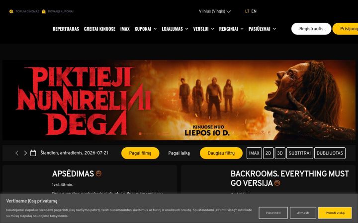 Screenshot of forumcinemas.lt