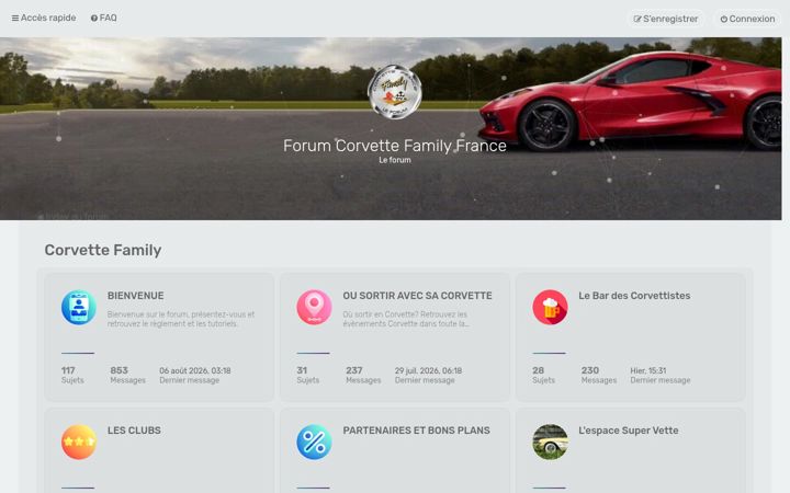Screenshot of forumcorvettefamilyfrance.com