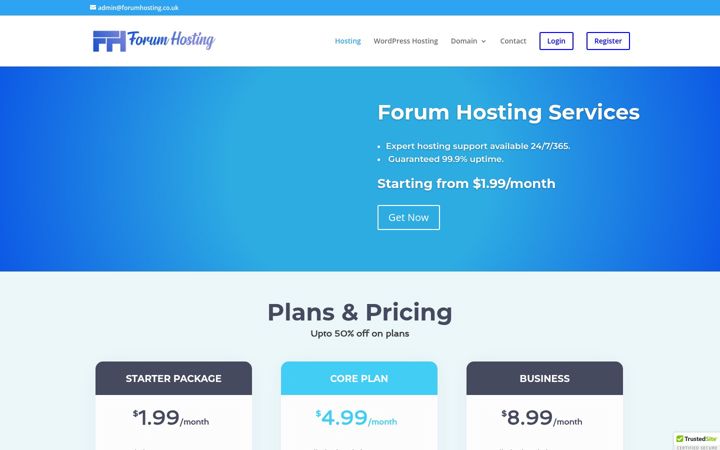 Screenshot of forumhosting.co.uk