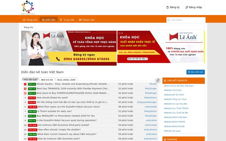 Screenshot of forumketoan.com