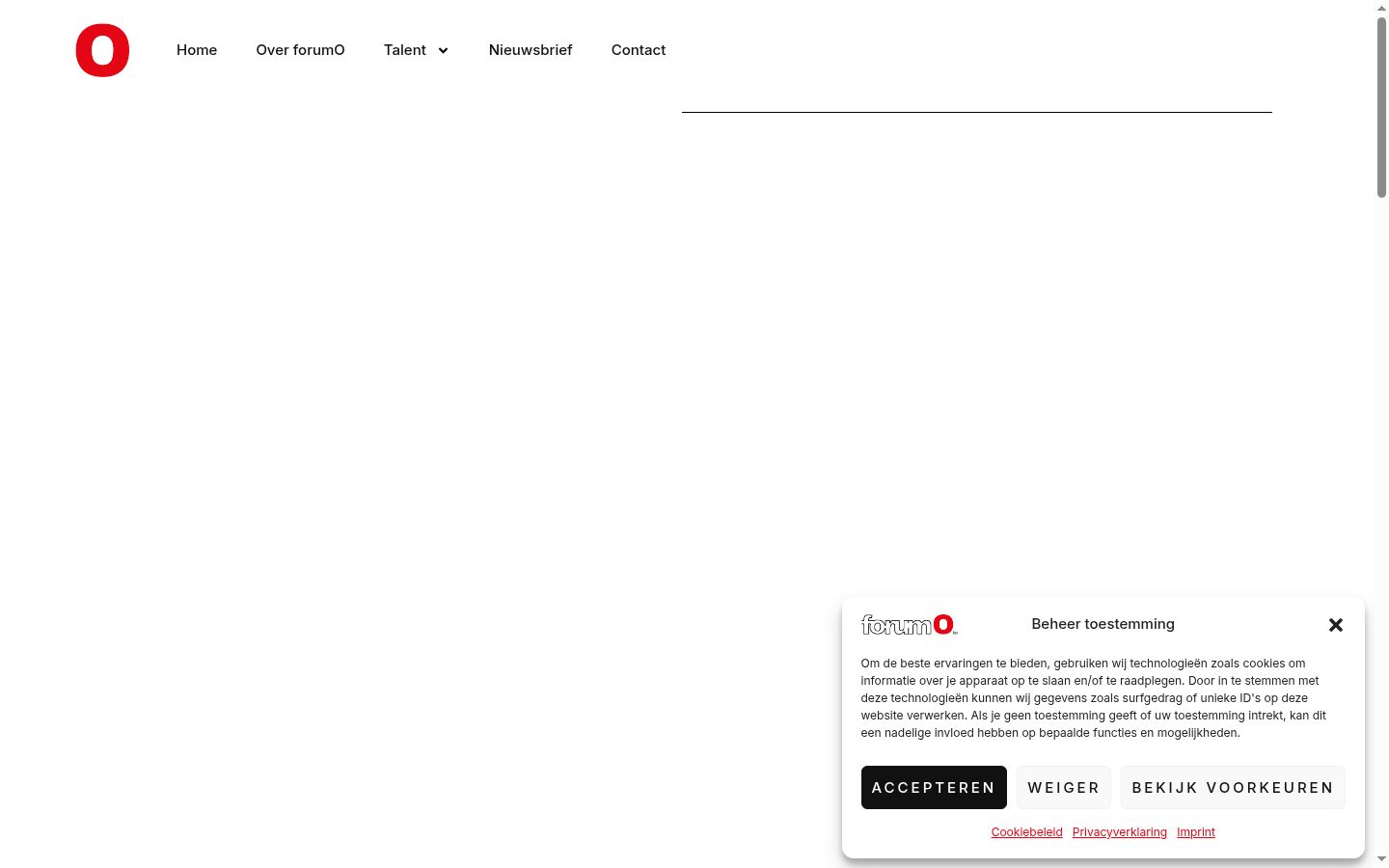 Screenshot van de toestemmingsbanner zoals getoond vóór enige interactie
