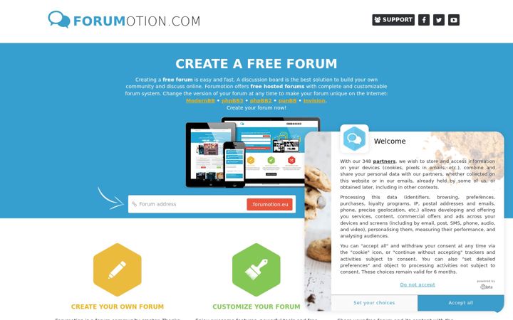 Screenshot von forumotion.com