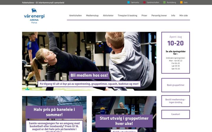 Screenshot of forussportssenter.no