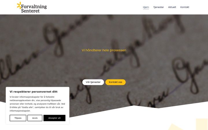 Screenshot of forvaltningsenteret.no
