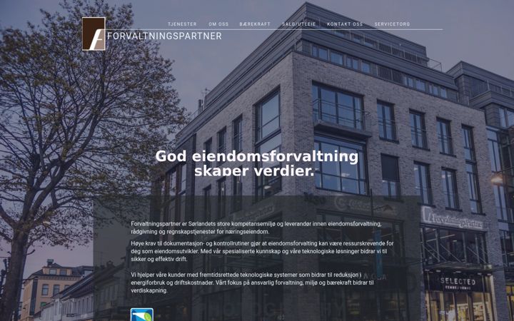 Screenshot of forvaltningspartner.no