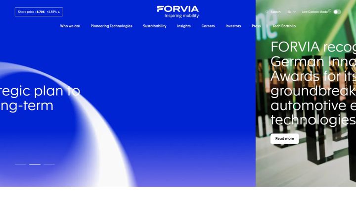 Screenshot of forvia.com