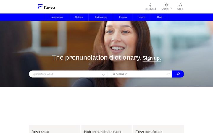 Screenshot von forvo.com