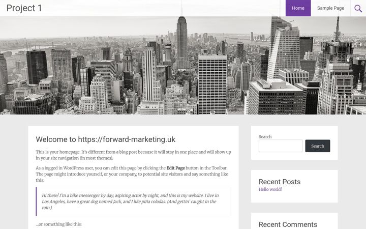 Snímek obrazovky forward-marketing.uk