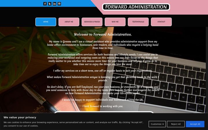 Screenshot of forwardadministration.com