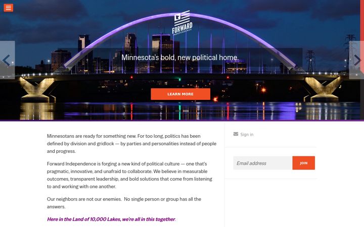 Screenshot of forwardindependencemn.org