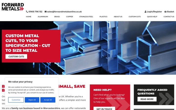 Screenshot of forwardmetals.co.uk