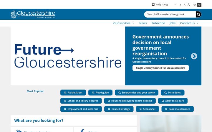 Screenshot of forwardsgloucestershire.co.uk
