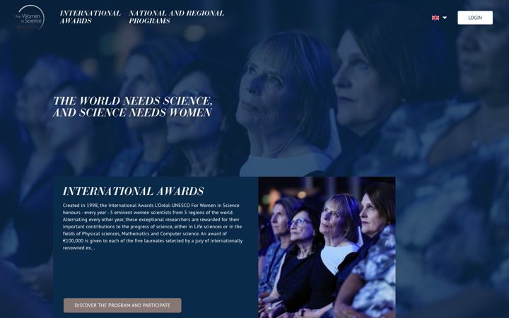 Screenshot of forwomeninscience.com
