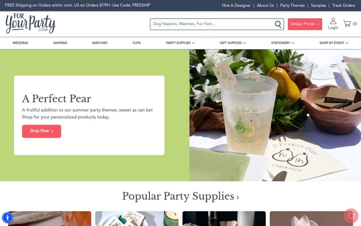 Screenshot of foryourparty.com