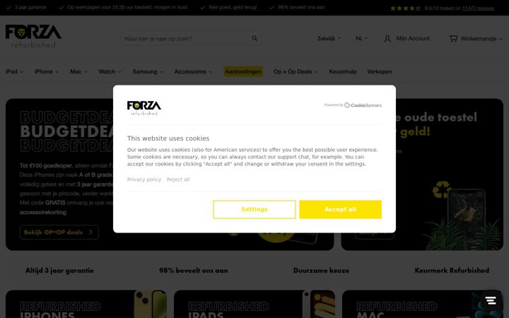 Screenshot of forza-refurbished.nl