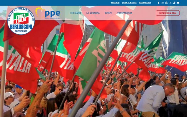 Screenshot stránky forzaitalia.it