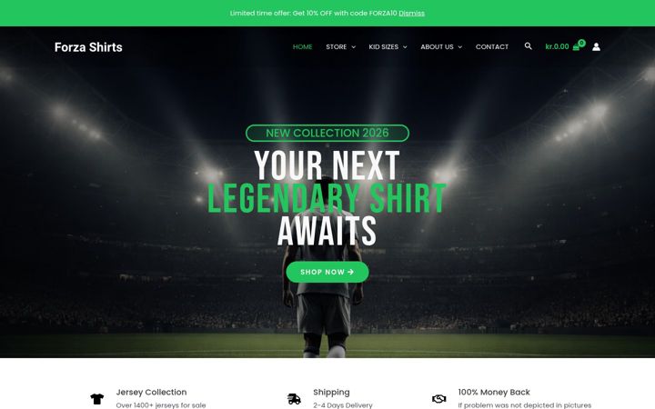 Screenshot of forzashirts.com