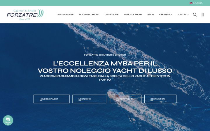 Screenshot stránky forzatreyachtcharter.it