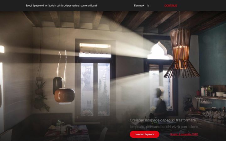 Screenshot of foscarini.com