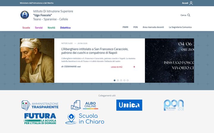 Screenshot stránky foscoloteano.edu.it