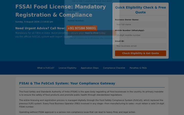 Screenshot of foscosfssai.com