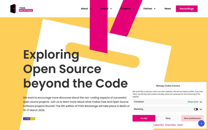Screenshot of foss-backstage.de