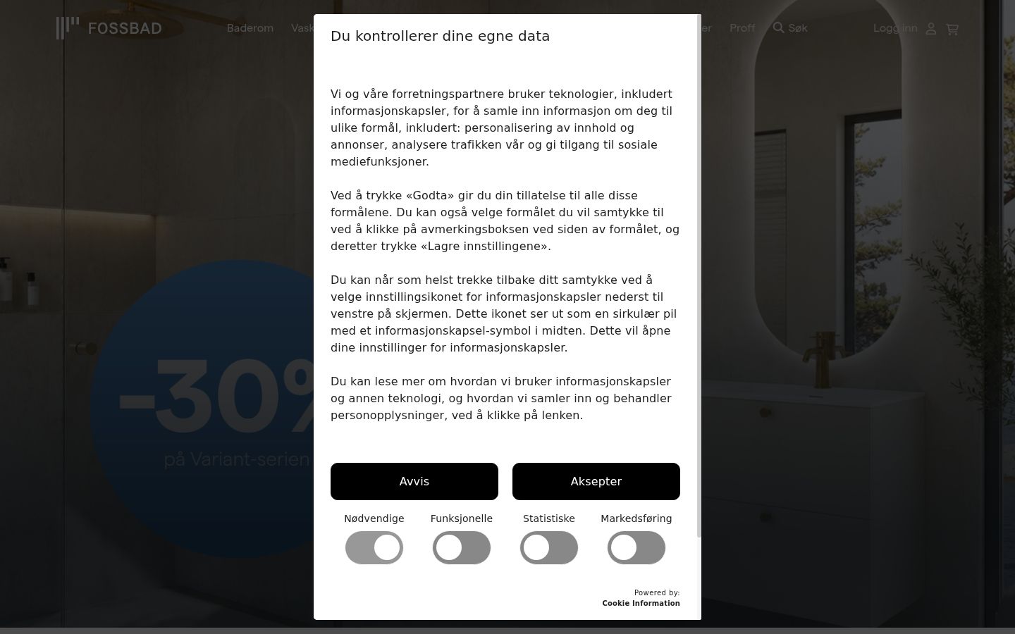 Screenshot del banner di consenso mostrato prima di qualsiasi interazione