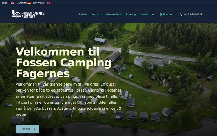 Screenshot of fossen-camping.no