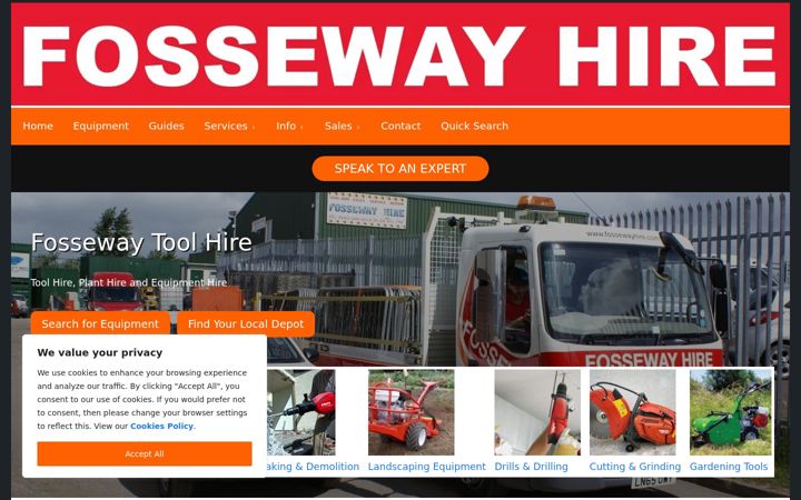 Screenshot of fossewayhire.com