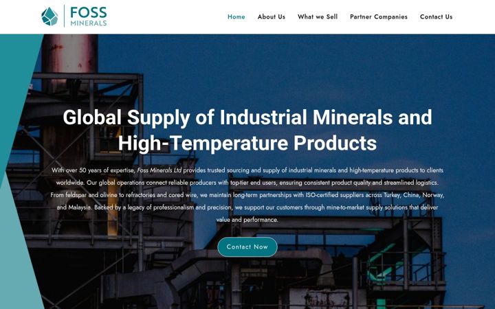 Screenshot of fossminerals.co.uk