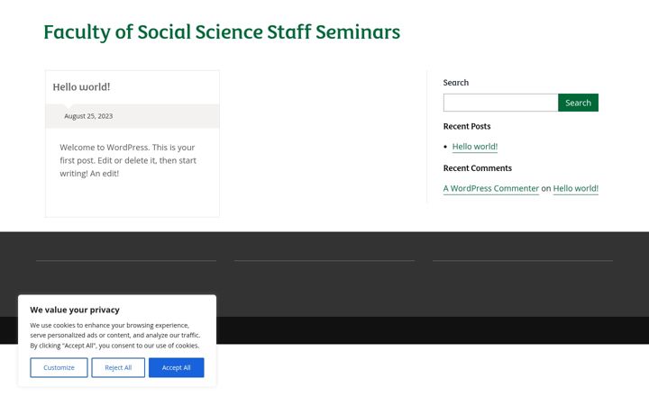 Screenshot of fossseminars.stir.ac.uk