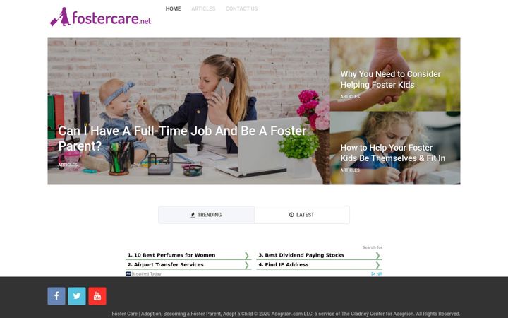 Screenshot of fostercare.net