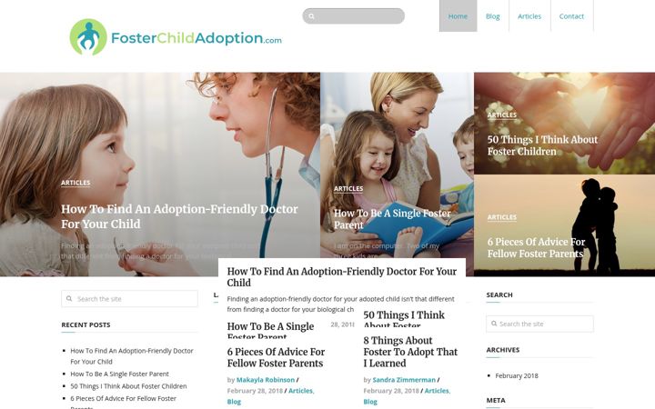 Screenshot of fosterchildadoption.com
