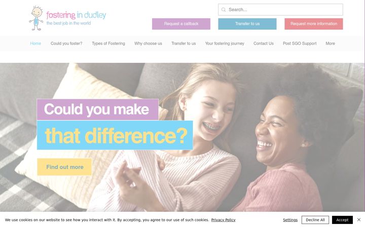 Screenshot of fosteringindudley.org.uk