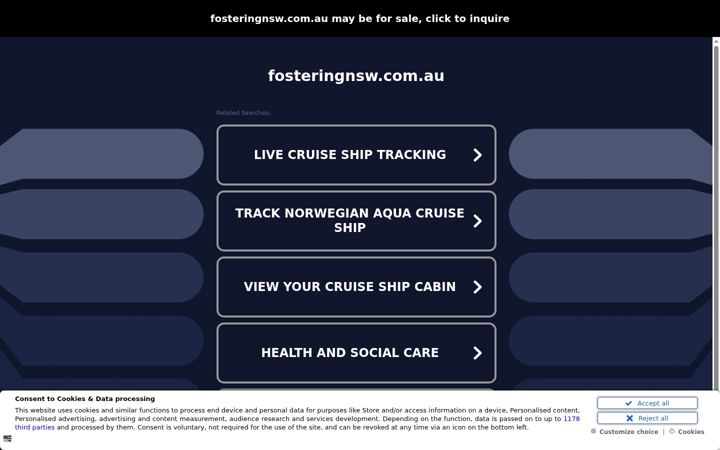 Snímek obrazovky fosteringnsw.com.au
