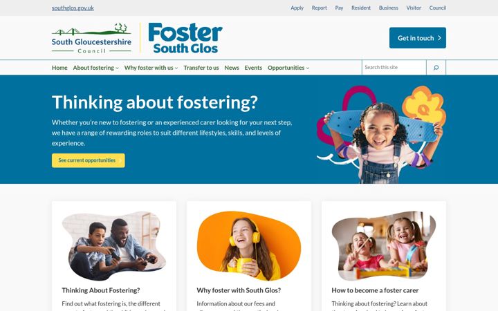 Screenshot of fostersouthglos.org.uk