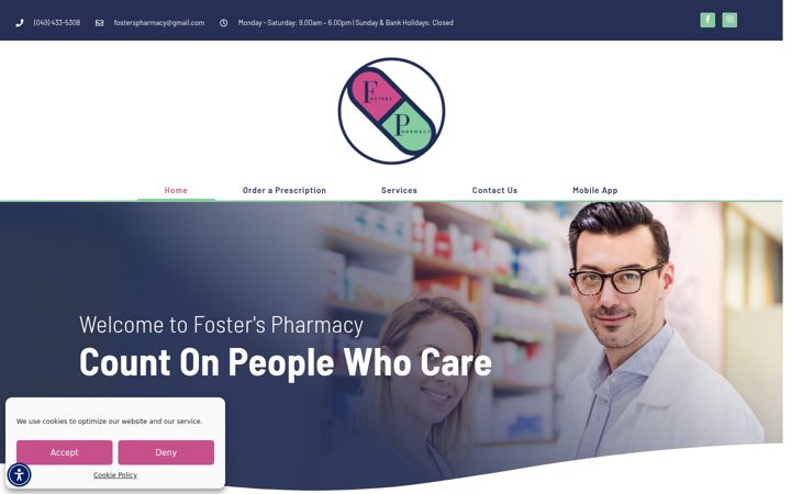 Screenshot of fosterspharmacy.ie