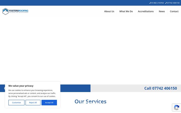 Screenshot of fostersroofing.co.uk